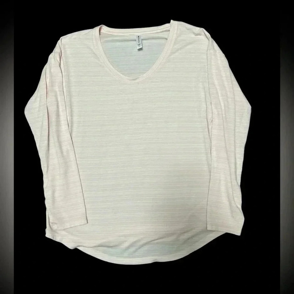 Athleta Tops - ATHLETA Cloudlight Stratus Striped Long Sleeve Shirt Pale Pink